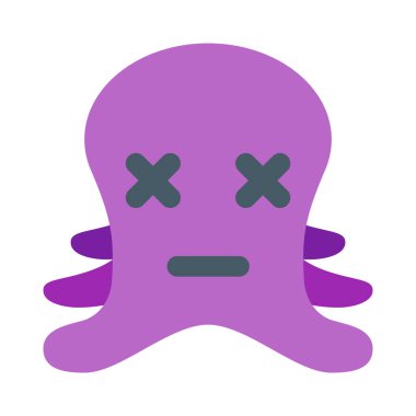 ahtapot nötr sahnede şaşı gözlerle