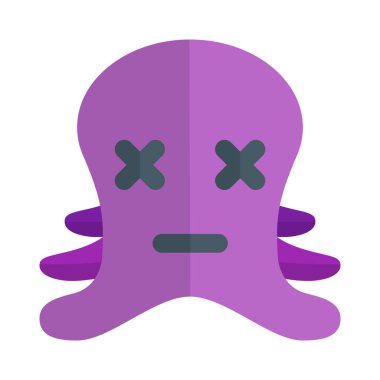 ahtapot nötr sahnede şaşı gözlerle