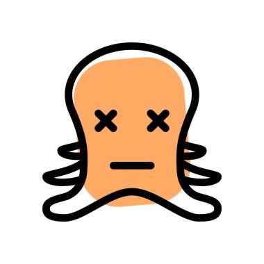 ahtapot nötr sahnede şaşı gözlerle