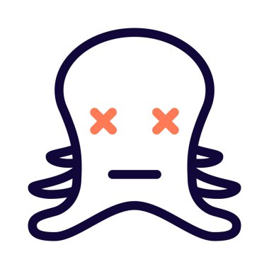 ahtapot nötr sahnede şaşı gözlerle