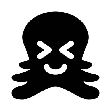 Ağzı açık sırıtan bir ahtapot.