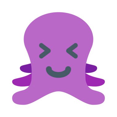 Ağzı açık sırıtan bir ahtapot.