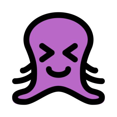 Ağzı açık sırıtan bir ahtapot.