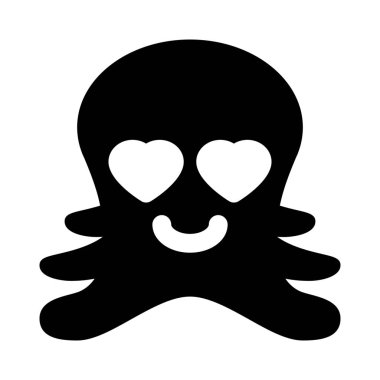Aşk dolu kalp gözlü romantik ahtapot emojisi.