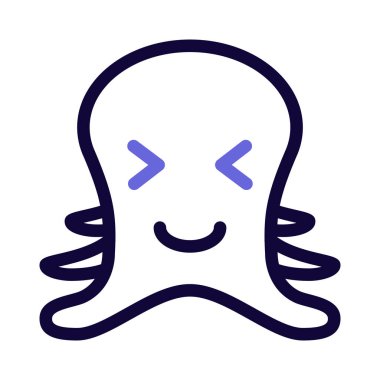 Ağzı açık sırıtan bir ahtapot.