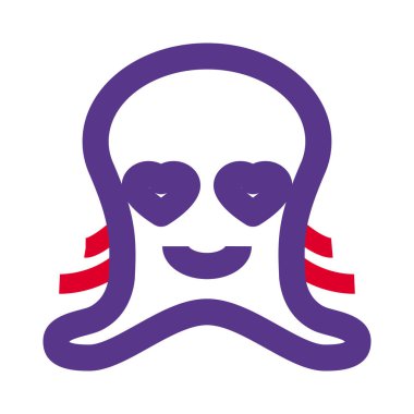 Aşk dolu kalp gözlü romantik ahtapot emojisi.