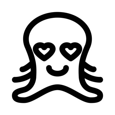 Aşk dolu kalp gözlü romantik ahtapot emojisi.