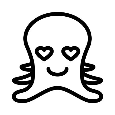 Aşk dolu kalp gözlü romantik ahtapot emojisi.