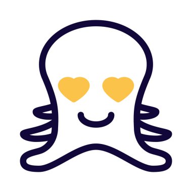 Aşk dolu kalp gözlü romantik ahtapot emojisi.