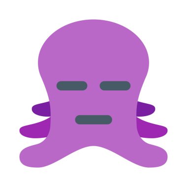 Tarafsız yüz ifadeli üzgün ahtapot.