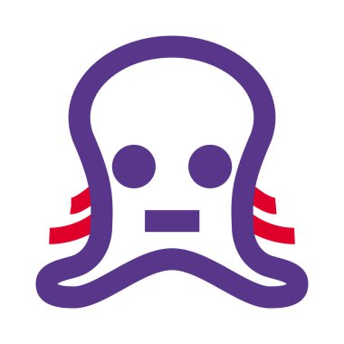 Tarafsız ahtapot, düz ağızlı ifade ile emojiye bakar