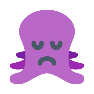 Sohbet için üzgün surat resimli ahtapot emojisi