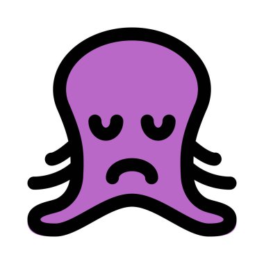 Sohbet için üzgün surat resimli ahtapot emojisi