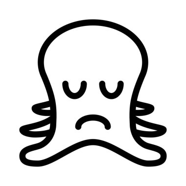 Sohbet için üzgün surat resimli ahtapot emojisi