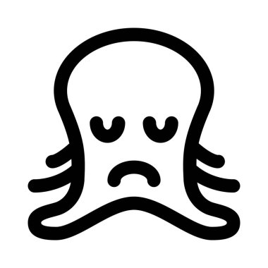 Sohbet için üzgün surat resimli ahtapot emojisi