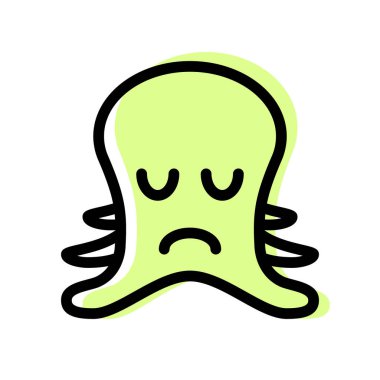 Sohbet için üzgün surat resimli ahtapot emojisi