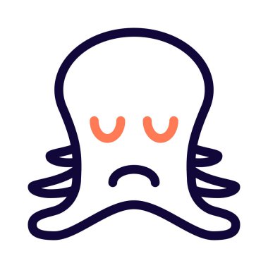 Sohbet için üzgün surat resimli ahtapot emojisi