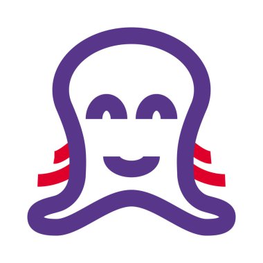 Gözleri kapalı gülen ahtapot suratlı mutlu bir ifade.