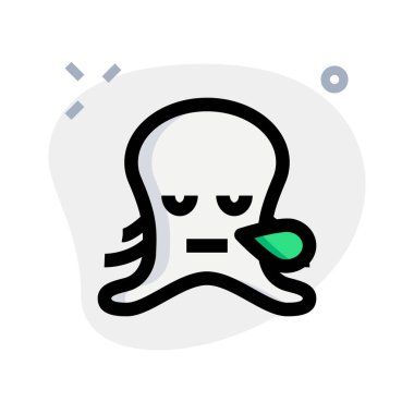 ahtapot burnundan ter damlayarak horluyor.