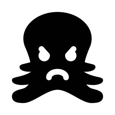 Sohbet için kızgın surat resimli ahtapot emojisi.