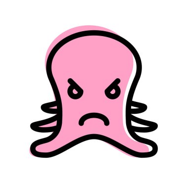 Sohbet için kızgın surat resimli ahtapot emojisi.