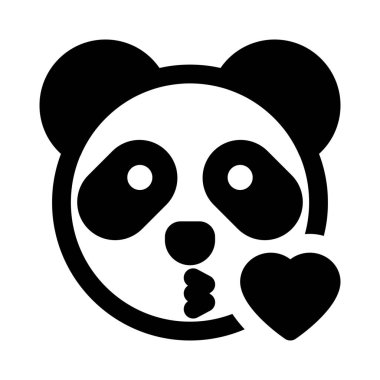 Büyük gözlü bir panda. Esen bir öpücük.