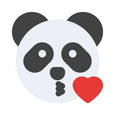 Büyük gözlü bir panda. Esen bir öpücük.