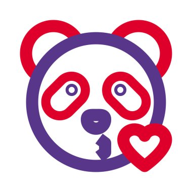 Büyük gözlü bir panda. Esen bir öpücük.