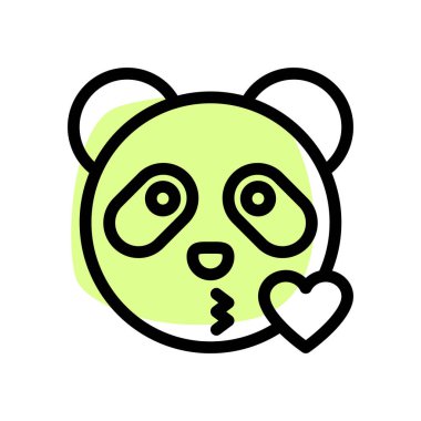 Büyük gözlü bir panda. Esen bir öpücük.