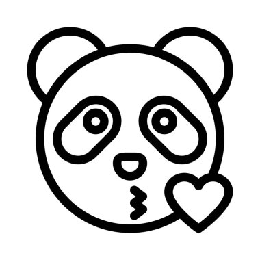 Büyük gözlü bir panda. Esen bir öpücük.