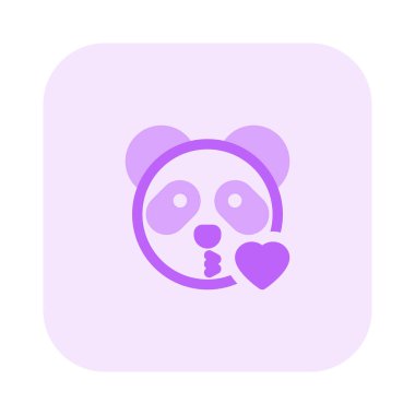 Büyük gözlü bir panda. Esen bir öpücük.