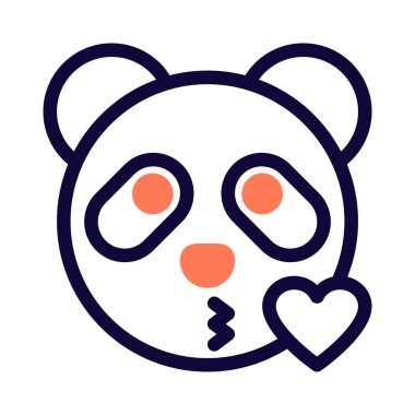 Büyük gözlü bir panda. Esen bir öpücük.