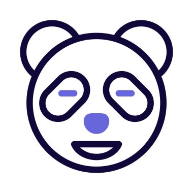 Yüzü kapalı sırıtan panda.