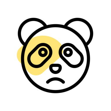 Üzgün panda somurtkan resim temsilcisi sohbet ifadesi