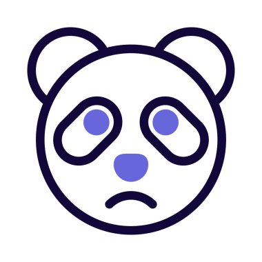 Üzgün panda somurtkan resim temsilcisi sohbet ifadesi