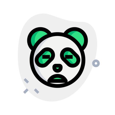 Panda emojisi, gözleri kapalı, somurtkan resim sunumu