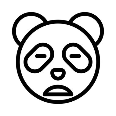 Panda emojisi, gözleri kapalı, somurtkan resim sunumu