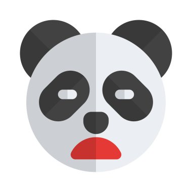 Panda emojisi, gözleri kapalı, somurtkan resim sunumu