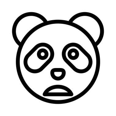 Panda emojisi çatık kaşlı resim sunumu ağzı açık