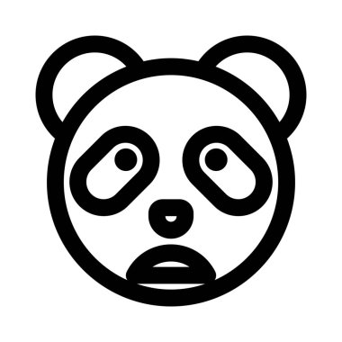 Panda emojisi çatık kaşlı resim sunumu ağzı açık