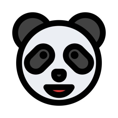 Yüzünde panda sırıtıyor, ağzı açık.