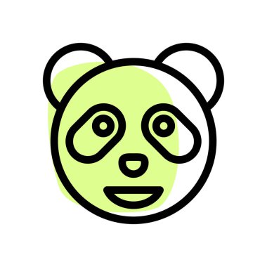 Yüzünde panda sırıtıyor, ağzı açık.