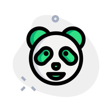 Yüzünde panda sırıtıyor, ağzı açık.