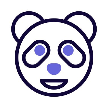 Yüzünde panda sırıtıyor, ağzı açık.