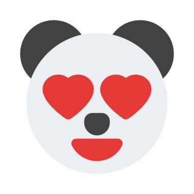 Romantik, mutlu panda, aşık gözler, emoji