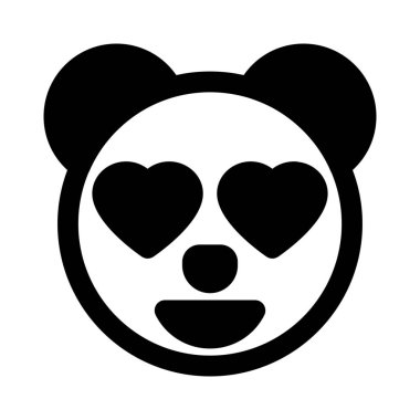 Romantik, mutlu panda, aşık gözler, emoji