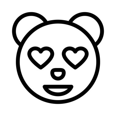 Romantik, mutlu panda, aşık gözler, emoji