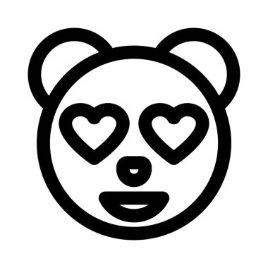 Romantik, mutlu panda, aşık gözler, emoji