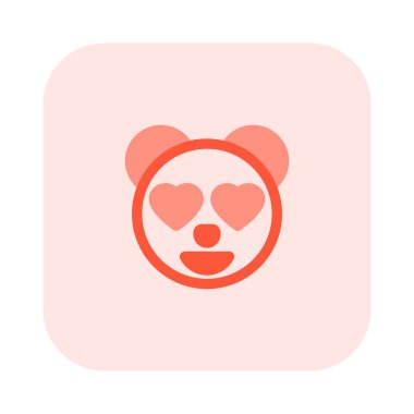 Romantik, mutlu panda, aşık gözler, emoji