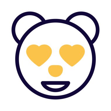 Romantik, mutlu panda, aşık gözler, emoji